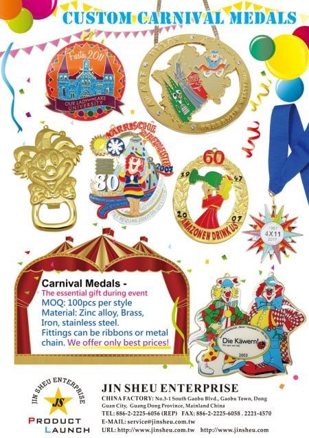Médailles de carnaval personnalisées