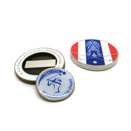 Golf érme golyójelzőkkel - Golf labda jelző emlékérmék