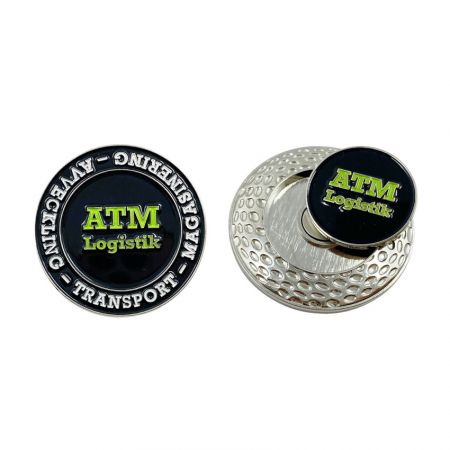 Removable Golf Ball Marker Challenge Coin - Wholesale Enamel Golf Ball Marker Challenge Coin