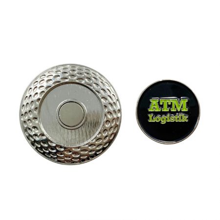 portamonedas de metal con marcador de bola de golf