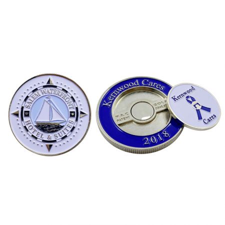 médaille de marqueur de balle de golf en métal - jeton de défi en métal pour marqueur de balle de golf en forme de puce de poker