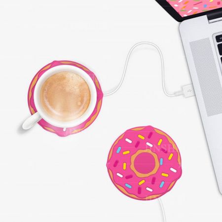 Sous-verres chauffe-tasse USB pour café - Boissons chaudes, cœurs chauds, Fabricant de patchs tissés et brodés