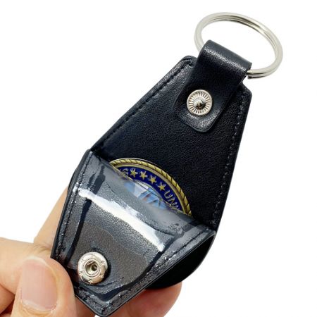 teardrop leather coin holder keychain wholesale