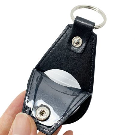 custom coin holder leather keychain