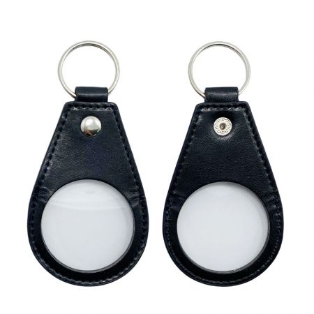 wholesale PU leather coin medallion keychain
