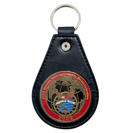 custom leather coin holder keychain