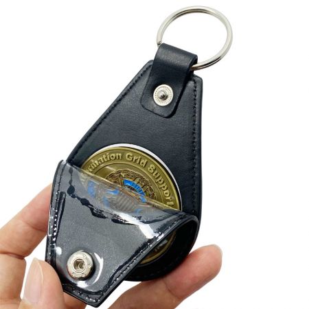 حقيبة جلدية لحمل العملات بالجملة مع حلقة مفاتيح