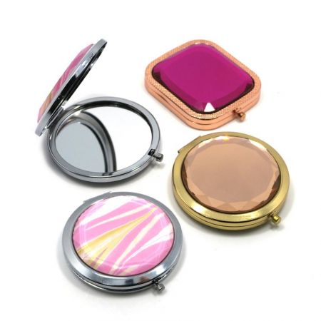 Crystal Gemstone Pocket Compact Mirrors - Crystal Gemstone Pocket Compact Mirrors