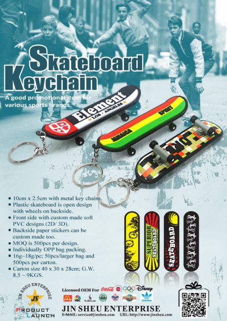 Personalized Finger Skateboard Keychains