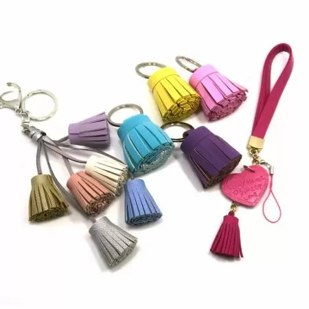 móc chìa khóa tua giả da bán buôn