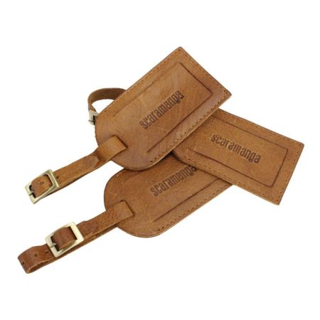 thẻ hành lý da có logo dập nổi tùy chỉnh