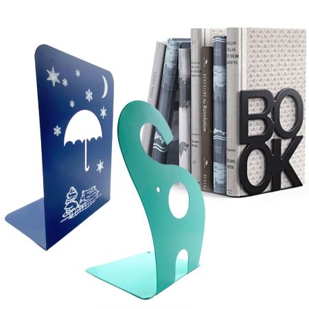 Decorative Metal Book Ends & Bookshelf Stoppers
