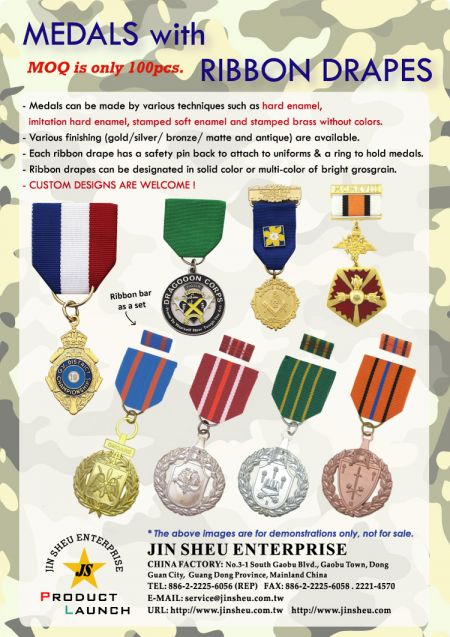 Medalhas e fitas militares personalizadas