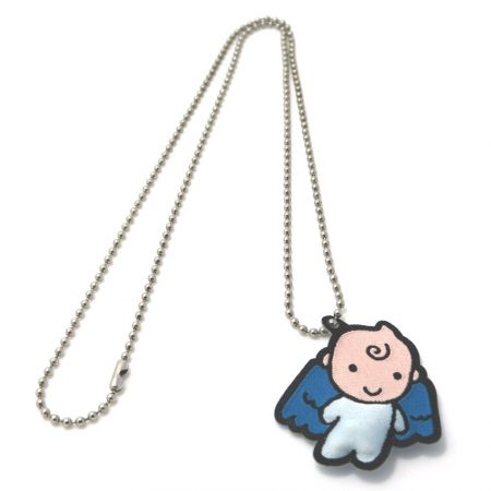 padded fabric baby angel necklace