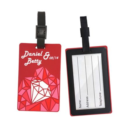 etichette bagaglio matrimoniali personalizzate con diamanti