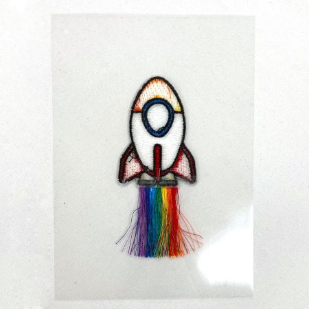 promotional rocket embroidery applique sticker