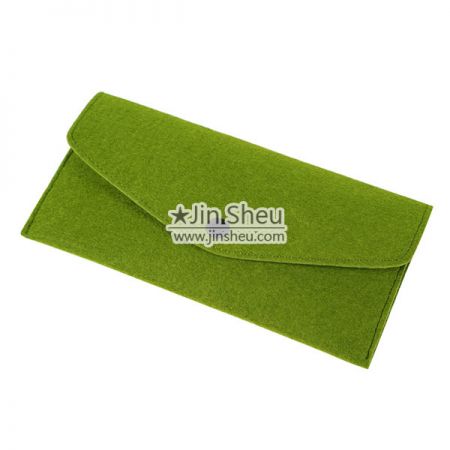 billetera de fieltro verde para mujeres