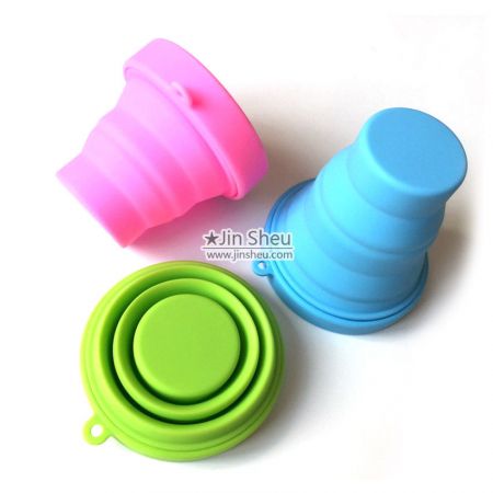 custom logo collapsible silicone travel cups