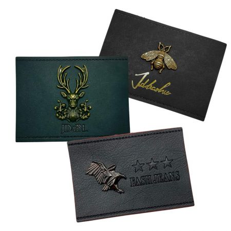 Nhãn Da Thật với Đinh Tán Kim Loại - Nhãn Da Thật với Huy Hiệu Kim Loại Tùy Chỉnh