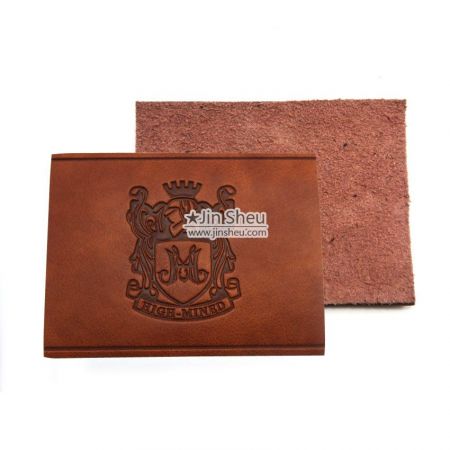 custom debossed brand leather label