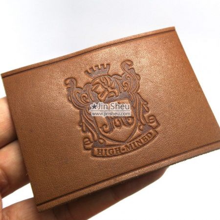 personalized debossed genuine leather label