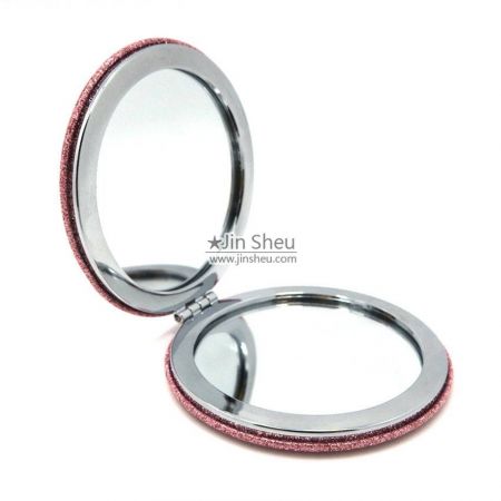 espelho portátil personalizado para maquiagem com glitter