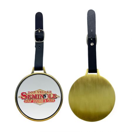 Etichette per bagagli da golf in metallo smaltato morbido