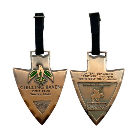 etiqueta de bolsa de metal para palos de golf - recuerdo de metal personalizado para etiqueta de bolsa de golf
