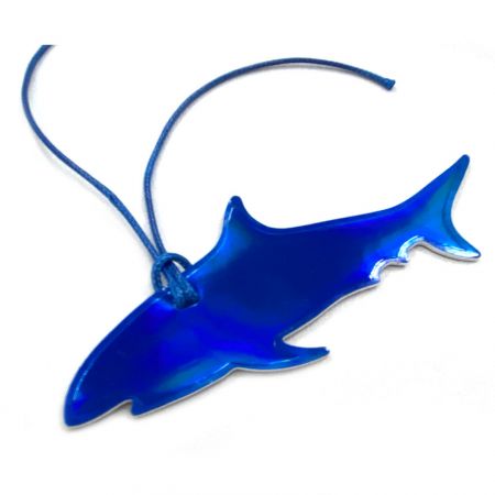 marcapáginas de tiburón holográfico de cuero personalizado