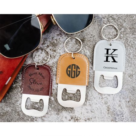 chìa khóa mở nắp chai bia da PU sỉ