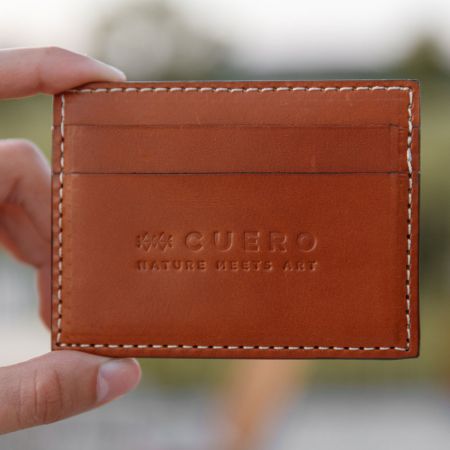 custom logo leather card holder