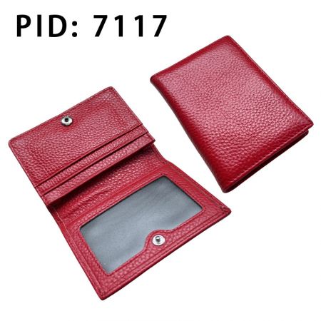 billetera de cuero personalizada con ventana de identificación