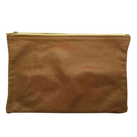 bolsa de mão de couro genuíno personalizada com zíper