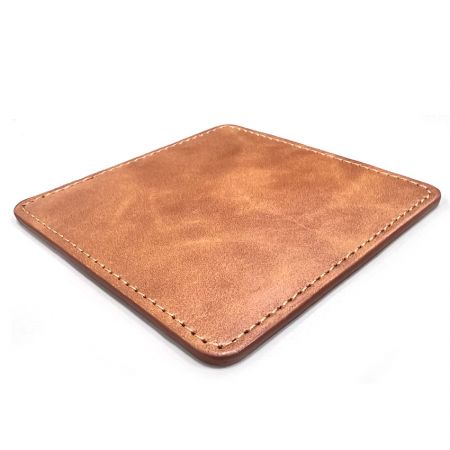personalized leather square drink coaster