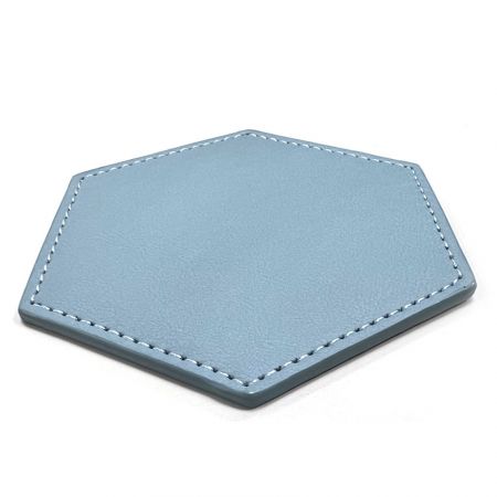 カスタムロゴ六角形レザーコースター