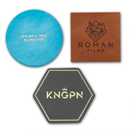 Đế ly da PU in logo (T.1-1.2mm) - đế ly da in logo tùy chỉnh sỉ