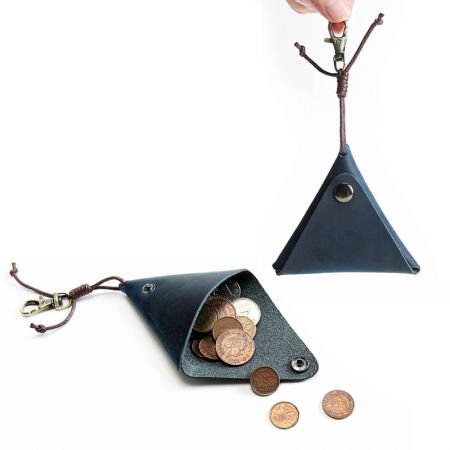 sac à main en cuir triangulaire en gros pour pièces de monnaie