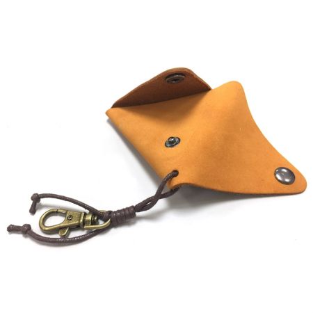 custom logo triangular leather pouch wallet