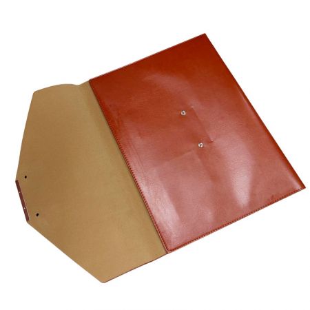 custom leather trifold A4 conference file folder