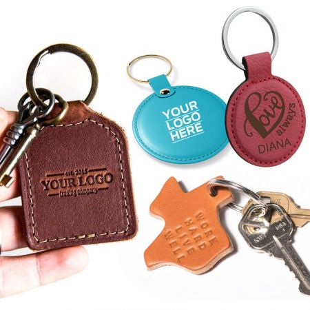 Custom Leather Keychains - Personalized Leather Keychain