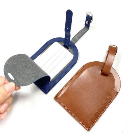 Кожаные бирки для багажа с защитным клапаном - Оптовая продажа бирки для багажа с открытым дизайном и конфиденциальностью
