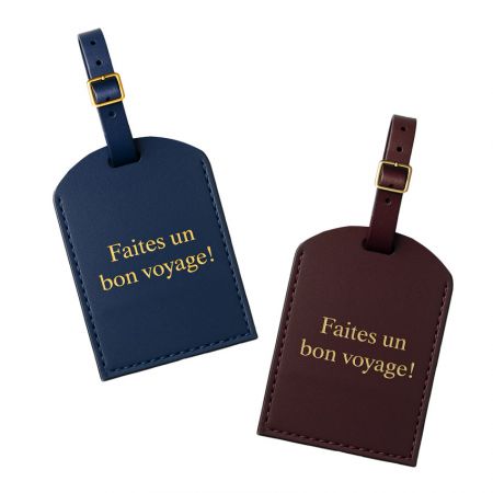 Персонализированные кожаные бирки для сумок с защитным клапаном