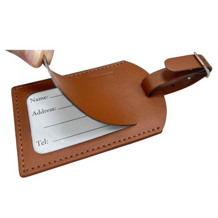 Etiqueta de bolso de cuero para accesorios de viaje al por mayor