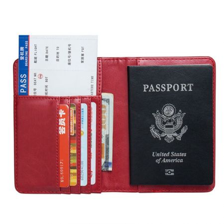 Cubierta de pasaporte de cuero PU con soporte para tarjeta SIM - Cubierta de pasaporte de cuero PU al por mayor
