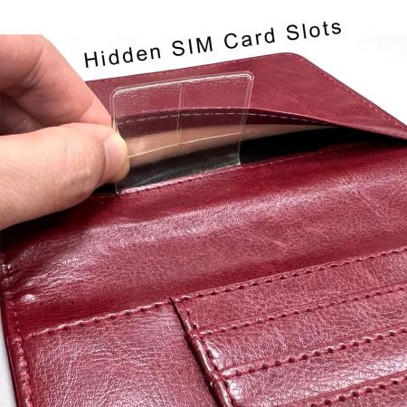 porta-passaporte de couro personalizado por atacado com slot para cartão SIM