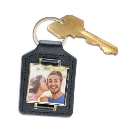 سلسلة مفاتيح جلدية PU مخصصة للصور بالجملة