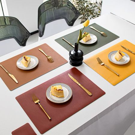 wholesale faux leather dinner table placemats