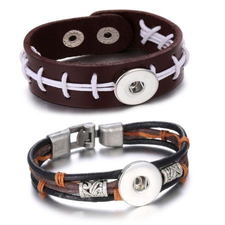 pulseiras de pulso de couro personalizadas por atacado