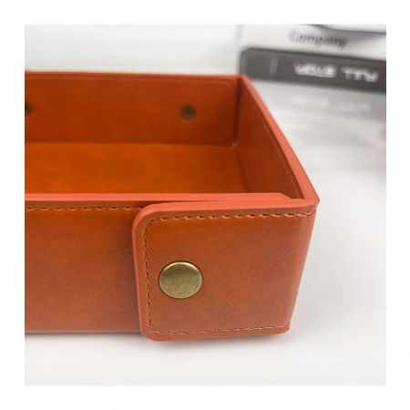 wholesale snap button leather tray