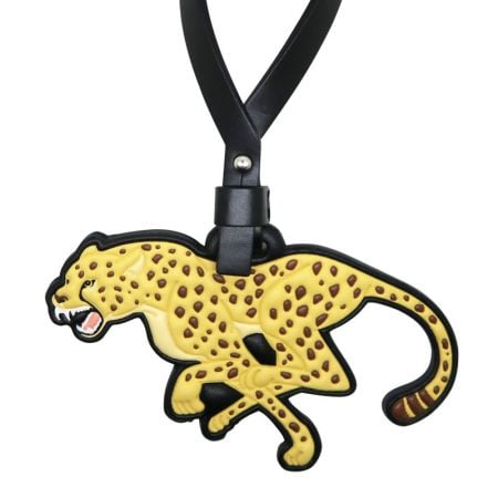 Étiquette en cuir de jaguar en 3D - Étiquette en cuir de jaguar avec détails en relief